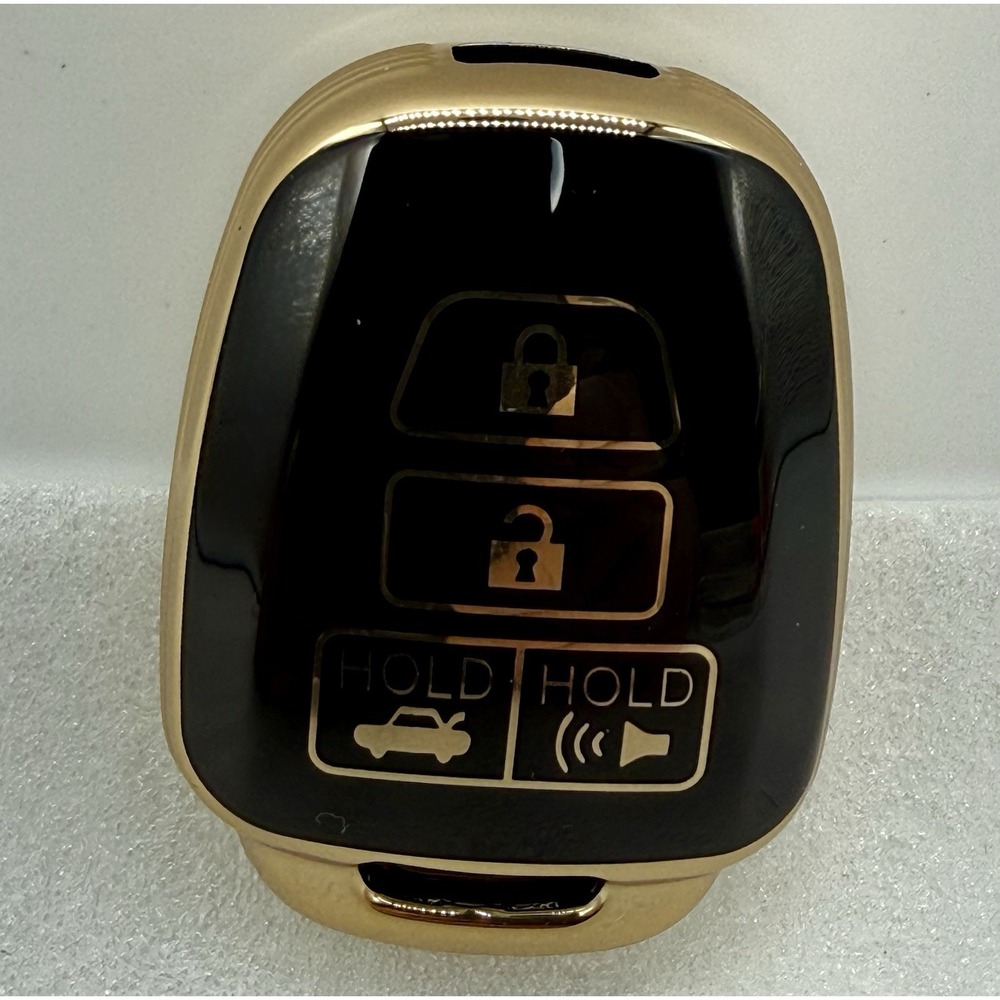 Black Key Fob Skin 4 Button for Toyota Sequoia Camry Corolla Hghlander Rav4 Note